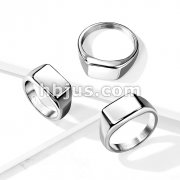 Wide Square Flat To Stainless Steel Ring