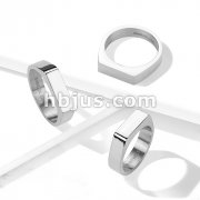 Flat Square Bar Top Mirror Polished 316L Stainless Steel Rings