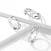Pave CZ Criss Cross X Stainless Steel Ring