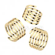 Gold Spiral Coil Stainless Steel Ring