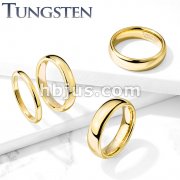 Plain Dome Band Gold PVD Tungsten Carbide Rings
