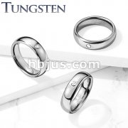 CZ Set Dome Tungsten Carbide Rings