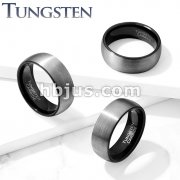 Brushed Finish Dome Surface and Black PVD Inside Tungsten Carbide Classic DomeRings