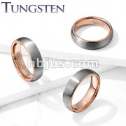 Brushed Finish Surface and Rose Gold PVD Inside Tungsten Carbide Classic DomeRings