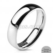 Assorted Sizes of 316L Stainless Steel Glossy Mirror Polished Traditional Wedding Band Ring