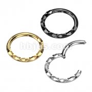 High Quality Precision 316L Surgical Steel Forward Facing X Faceted Hinged Segment Ring
