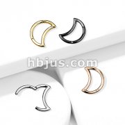 High Quality Precision All 316L Surgical Steel Crescent Hinged Segment Hoop Rings