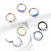 High Quality Precision 3-Opa Set All 316L Surgical Steel Hinged Segment Hoop Rings 