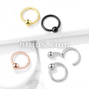 316L Surgical Steel Hinge Hoop Segment Rings with Ball for Ear Cartilage, Nose Septum and More