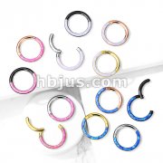 High Quality Precision Opal Set Front Side All 316L Surgical Steel Hinged Segment Hoop Rings 