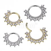 Jewelry Wholesale Titanium Smooth Round Hook Earring Golden