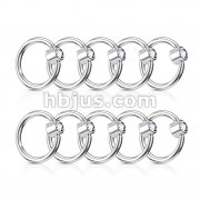 100 Pcs Clear Gem Flat Set 316L Surgical Steel Hoop Rings Bulk Pack