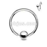 One Side Fixed Ball Ring 316L Surgical Steel. Perfectly Annealed
