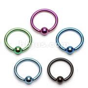 Titanium IP over 316L Surgical Stainless Steel Captive Bead Rings 120pc Pack (20pcs x 6 colors)