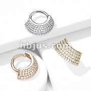 5 CZ Lined  Angled Plate Bendable Hoop for Septum, Daith, Ear Cartilage, and More