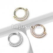 Double Lined CZ Paved Front Bendable Hoops for Daith, Cartilage, Septum and More