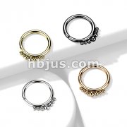 All 316L Surgical Steel Bendable Hoop Ring with Outer Graduated Balls for Cartilage, Nose, Septum and More