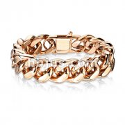 Rose Gold Stainless Steel SquareCurb Chain Bracelet