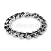 Linked Skulls Stainless Steel Bracelets