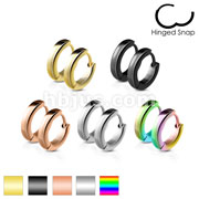 50 Pairs Classic Plain Dome 2.5mm Width Stainless Steel Earring Hoop Bulk Pack (10 Pair x 5 Colors)