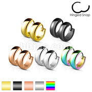 50 Pairs Classic Plain Dome 4mm Width Stainless Steel Earring Hoop Bulk Pack (10 Pair x 5 Colors)