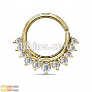 Crystal Paved Half Circle Bendable Nose Septum and Ear Cartilage Hoops