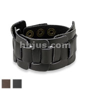 Square Knotted Center Adjustable Leather Bracelets