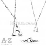Alphabet Initial 316L Stainless Steel Pendant with Chain