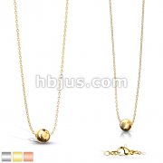 Sphere Ball Stainless Steel Pendant on Chain Necklace