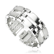 Mirrored T Links Duo Band 316L Stainless Steel Bracelet