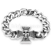 Celtic Cross With Skull 316L Steel Cast Bracelet 