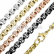 Stainless Steel Round Box Chain Necklace with Lobster Clasp
