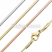 Stainless Steel Solid Curb Chain Necklace with Lobster Clasp