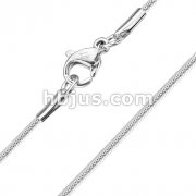 Stainless Steel Flat Snake Chain Necklace with Lobster Clasp