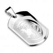 Dragon Engraved Pendant 316L Surgical Steel 