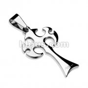 Gothic Style Cross with Gem Pendant 316L Surgical Steel 