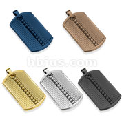 Ridged Pattern with Beaded Center Line Ion Plated Dog Tag Stainless Steel Pendant