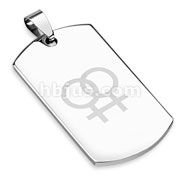 Stainless Steel Laser Etched Double Female Sign Dogtag