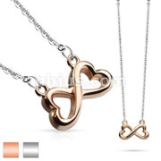 Infinity Heart Stainless Steel Pendant Chain Necklace