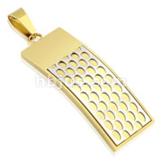 Honey Comb Gold IP Cross Stainless Steel Pendant