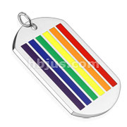 Rainbow Stripe Enamel filled Stainless Steel Pendant