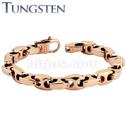 Anchor Link Rose Gold IP Over Tungsten Carbide Chain Bracelet