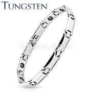 Square Link Tungsten Carbide Chain Bracelet