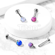 Implant Grade Titanium Internally Threaded Claw Set Opal Ball Top Labret