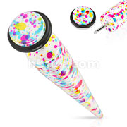 Solid Acrylic Paint Splatter Printedr Fake Taper with O-Ring