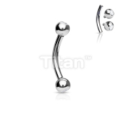 Implant Grade Titanium Internally Threaded Curved Barbell With Jeweled Balls
