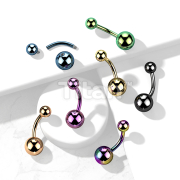 Implant Grade Titanium Internally Threaded Top Ball PVD Plated Basic Belly Button Ring
