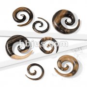 Striped Natural Ebony Wood Spiral Taper