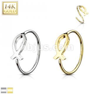 Ichthys Fish 14 Karat Solid Gold Hoop Prices On Gold Fluctuates Depending The Cost Of Per Oz At Time Manufacture Subject To Change Without Notice