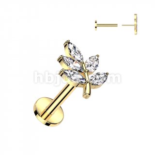Compra Piercing Trago Acciaio Chirurgico Con Gemme - Lacrima Oro All'ingrosso